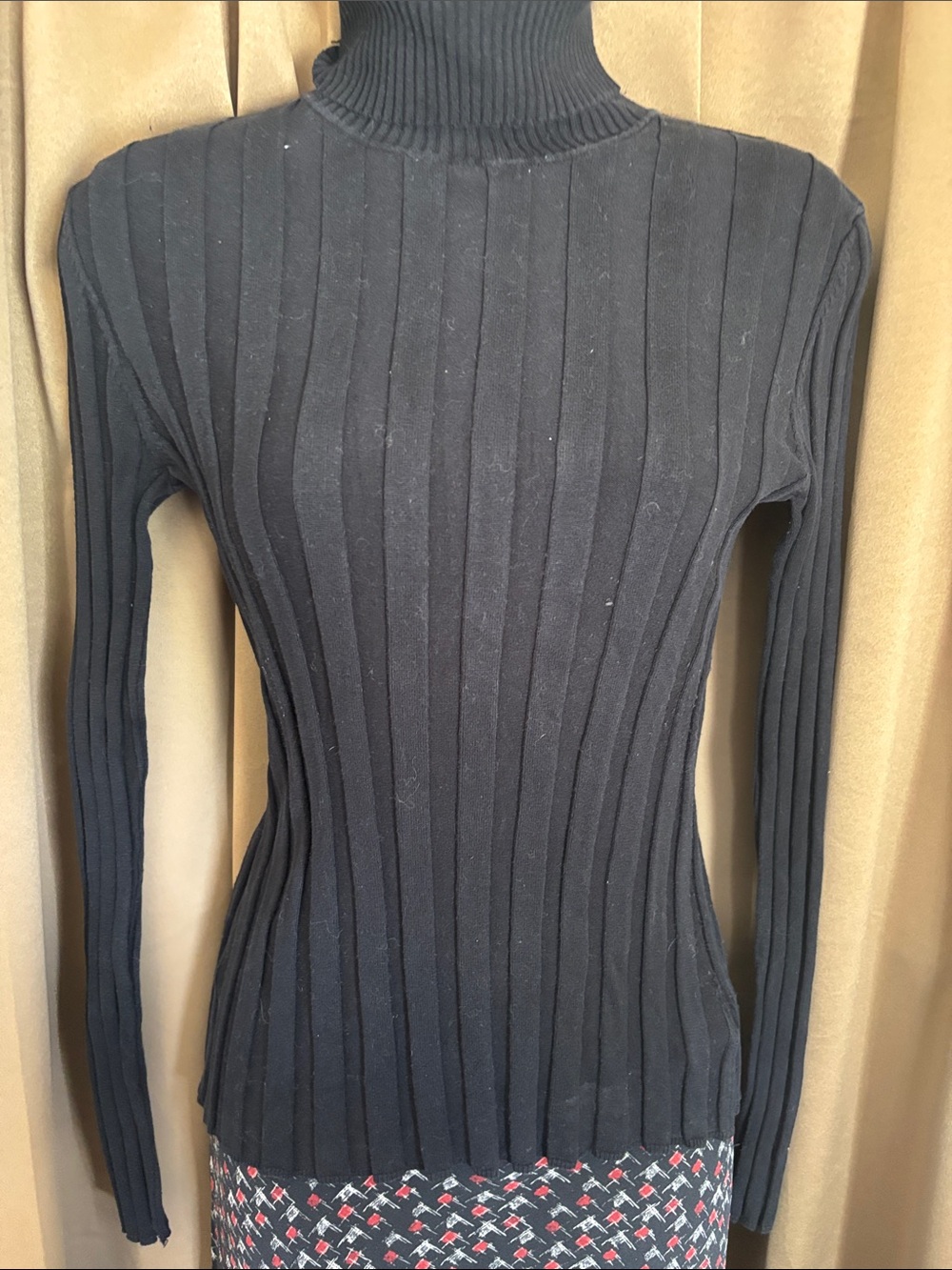 Style & Co. Black Ribbed Turtleneck Sweater
